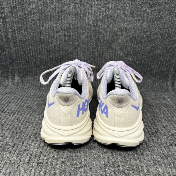 Hoka One One Clifton 9 Free People Movement Running Shoes Sz 7 B Eggnog Lilac - Picture 4 of 9
